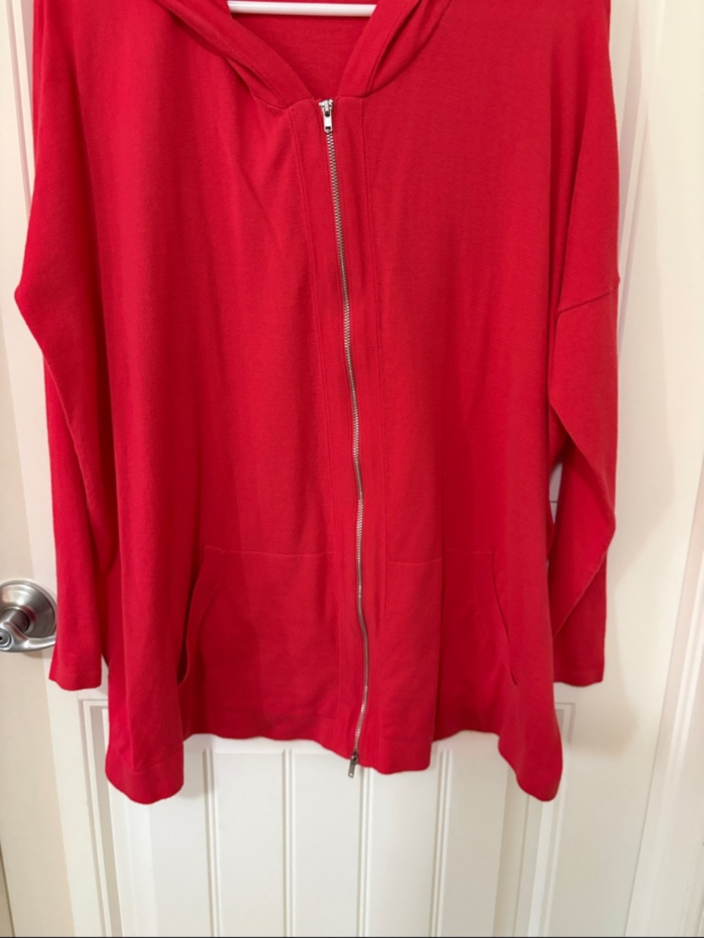 CAbi Red Zip-Front Hooded Cardigan - Picture 3 of 9